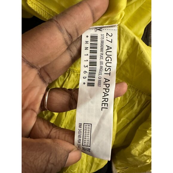 English Factory Puff Short Sleeve Midi Dress Square Neck Ruffle Smocked Detail S - Picture 10 of 12